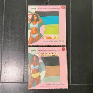 NWT Bundle of 2, 4-Pack High Leg Bikini & Modern Brief Set Size Medium